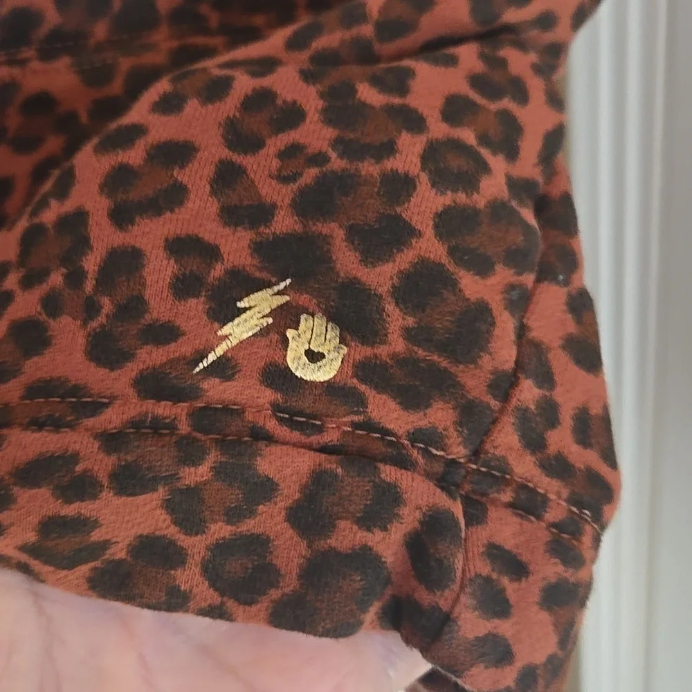 Spiritual Gangster Brown Leopard Print Jogger Set Like New - Picture 3 of 10